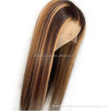13x4 Short Bob Mixed Blonde Black Human Hair Wigs Silky Straight Lace Front Wigs with Baby Hair Ombre Colore wigs
